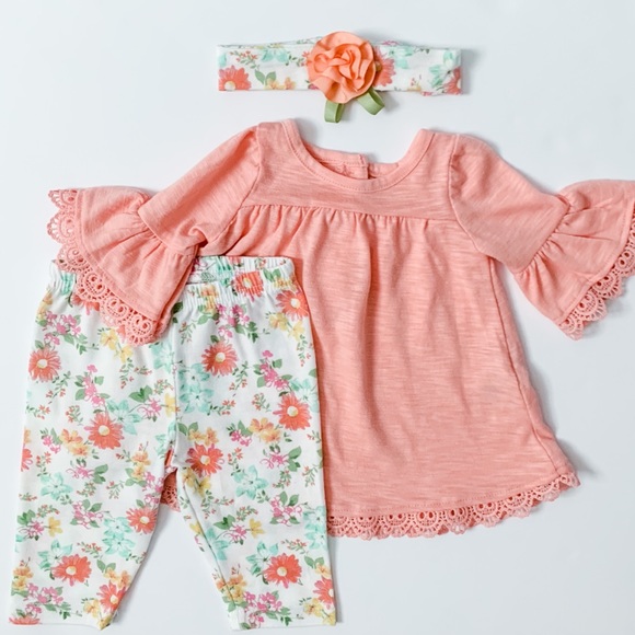 Baby girl outfit with matching headband